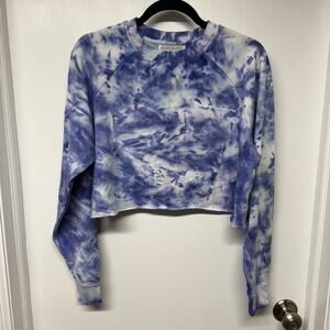 Spiritual Gangster Izzy Crop Crew Neck Sweatshirt Wildflower Tie Dye Size Small
